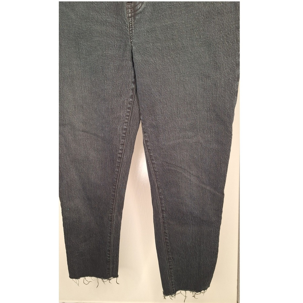 DAZE Women Black High Rise Straight Leg Raw Hem Denim Jeans Size 27 - Picture 8 of 8